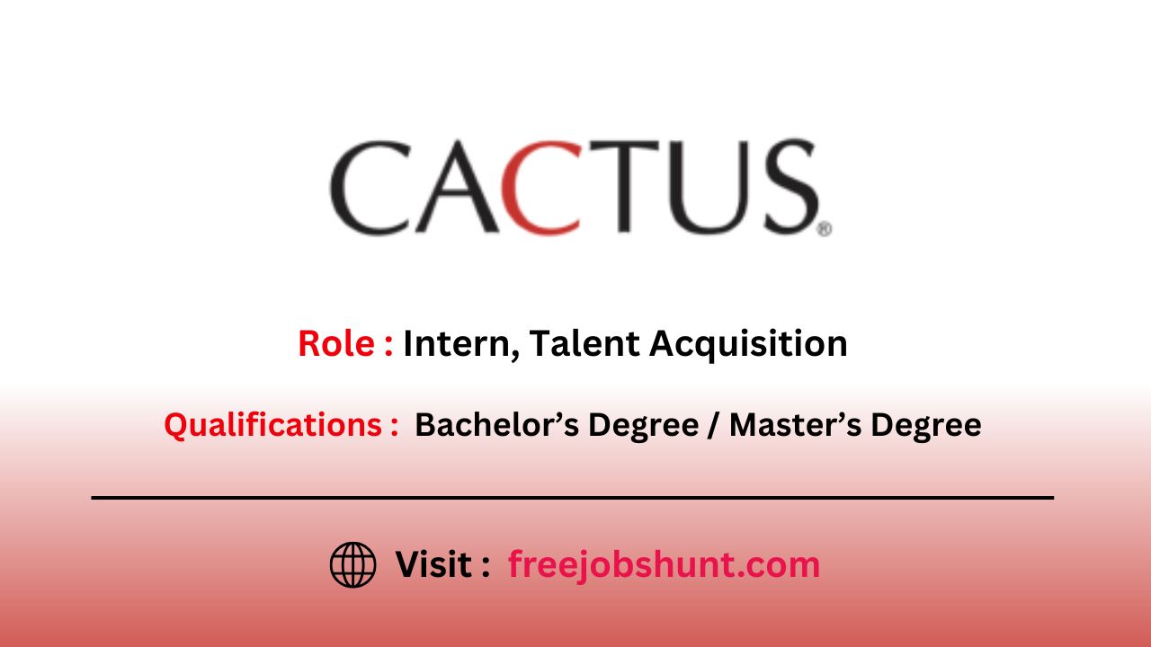 Cactus Off Campus Drive 2026 Work From Home Internship