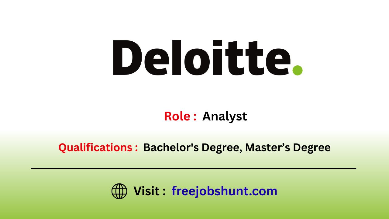 Deloitte Recruitment 2026 for Analyst in Hyderabad