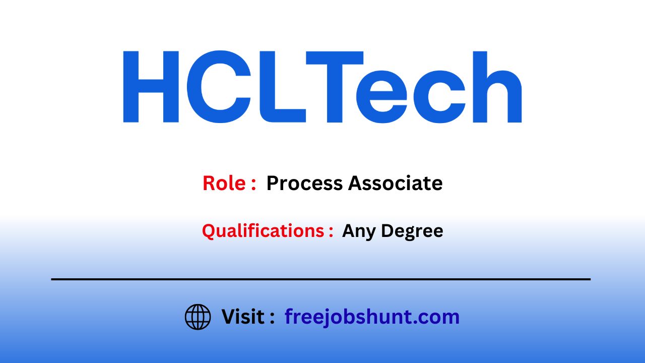 HCL Recruitment 2026 for Process Associate in Chennai