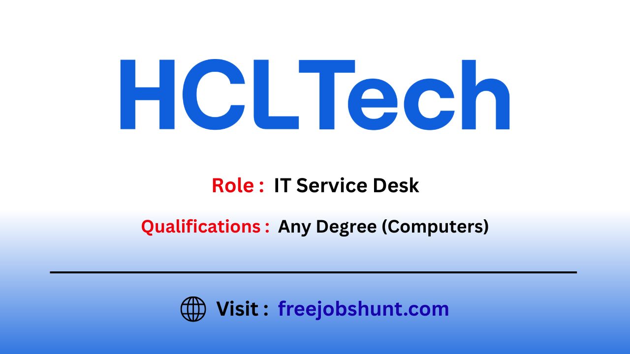 HCLTech Recruitment 2026 IT Service Desk Nagpur