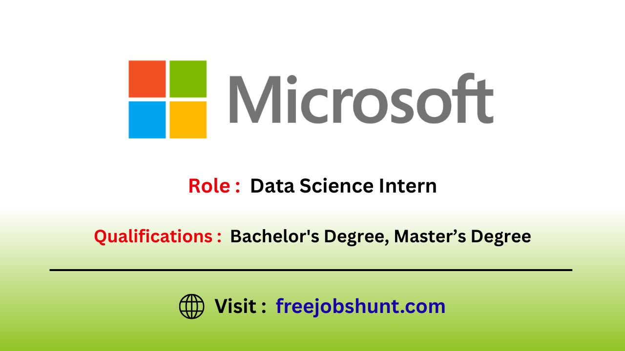 Microsoft Recruitment 2026 Data Science Intern Bangalore