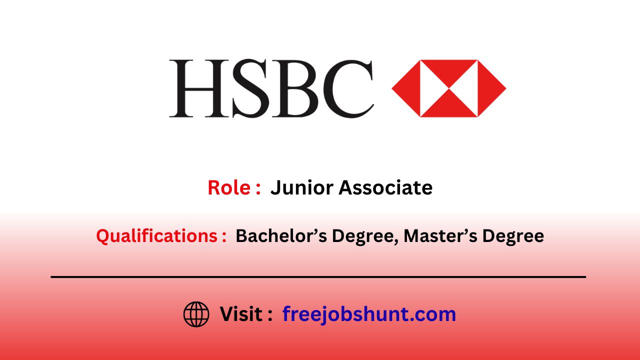HSBC Freshers Hiring 2026 Junior Associate Bangalore