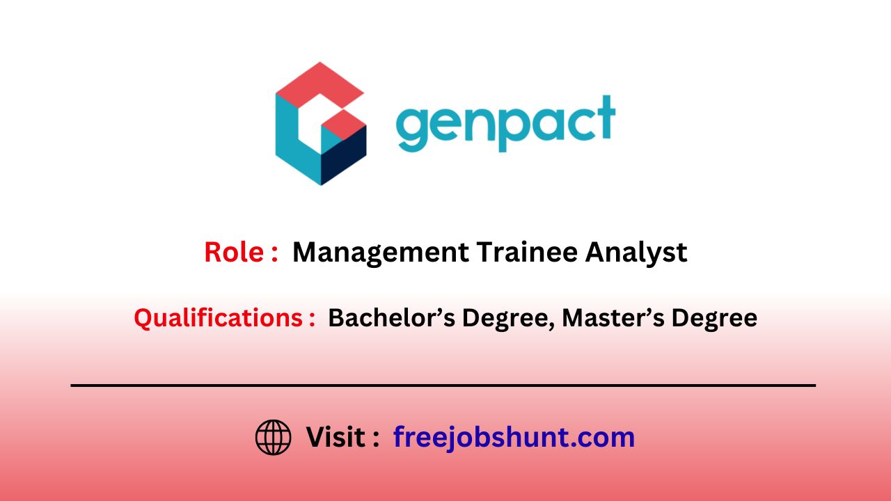 Genpact Freshers Hiring 2026 for Management Trainee Analyst in Gurugram