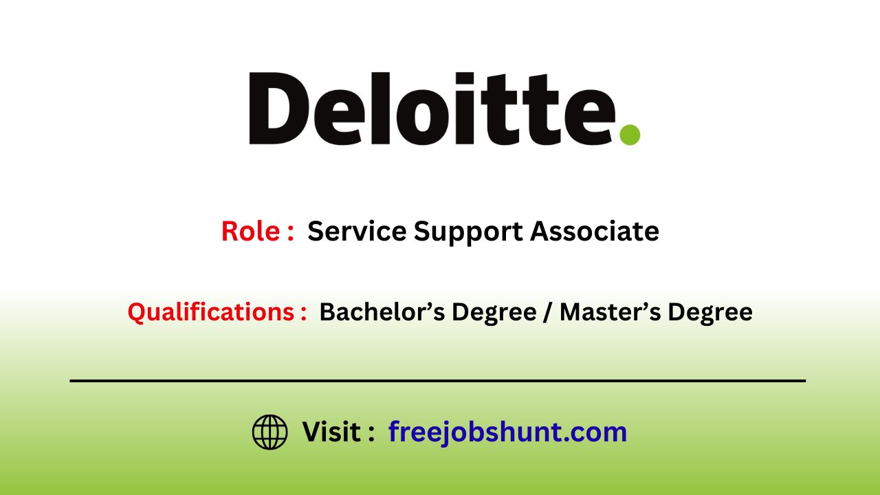 Deloitte Hiring 2026 for Service Support Associate in Hyderabad for Freshers