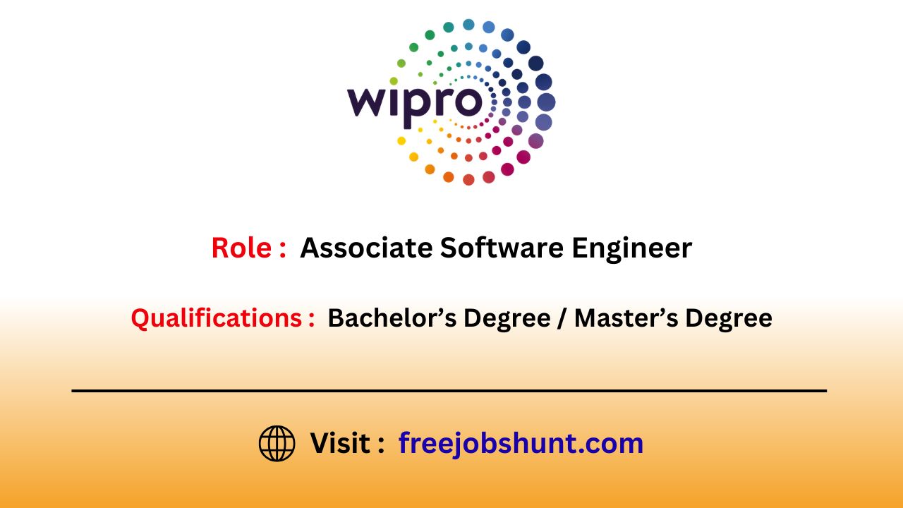 Wipro Recruitment Drive 2026 for Associate Software Engineer in Bangalore hiring freshers and graduates.