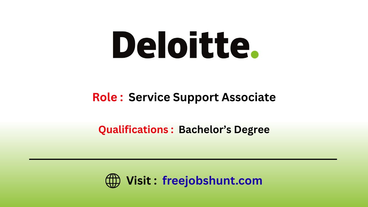 Deloitte Hiring Freshers 2026 for Service Support Associate in Hyderabad