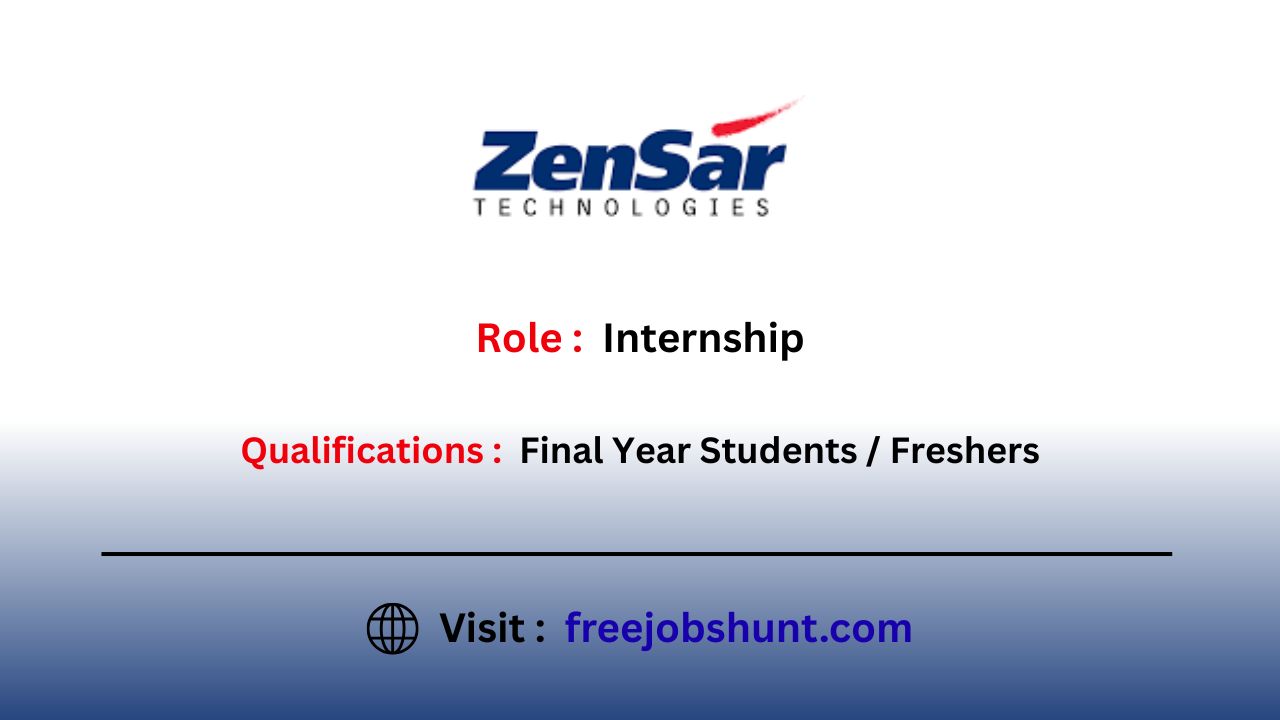 Zensar Recruitment 2026 for Internship Work From Home