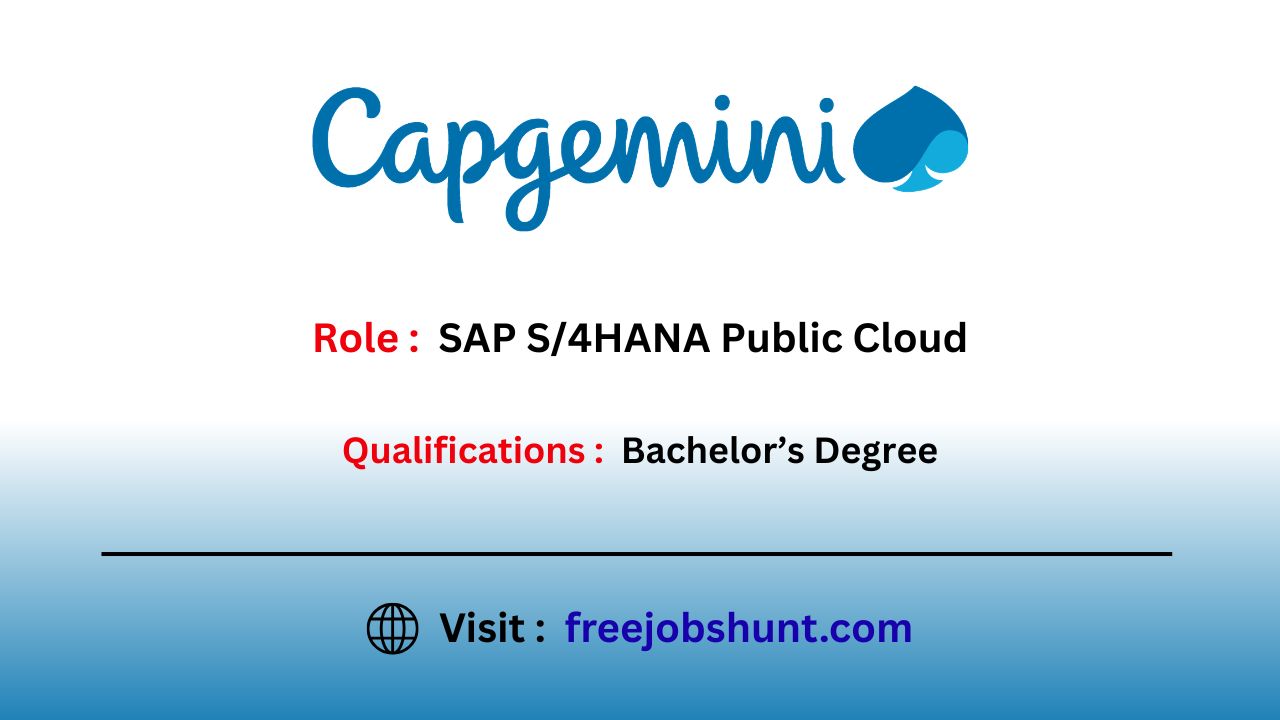 Capgemini Mega Virtual Drive 2026 for SAP S4HANA Public Cloud in Bangalore & Mumbai