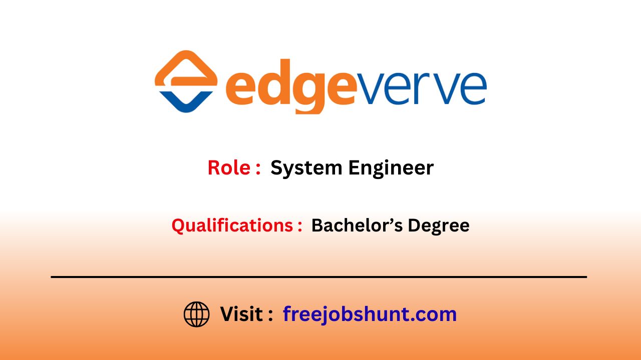 EdgeVerve Recruitment 2026 System Engineer job opportunity in Bangalore