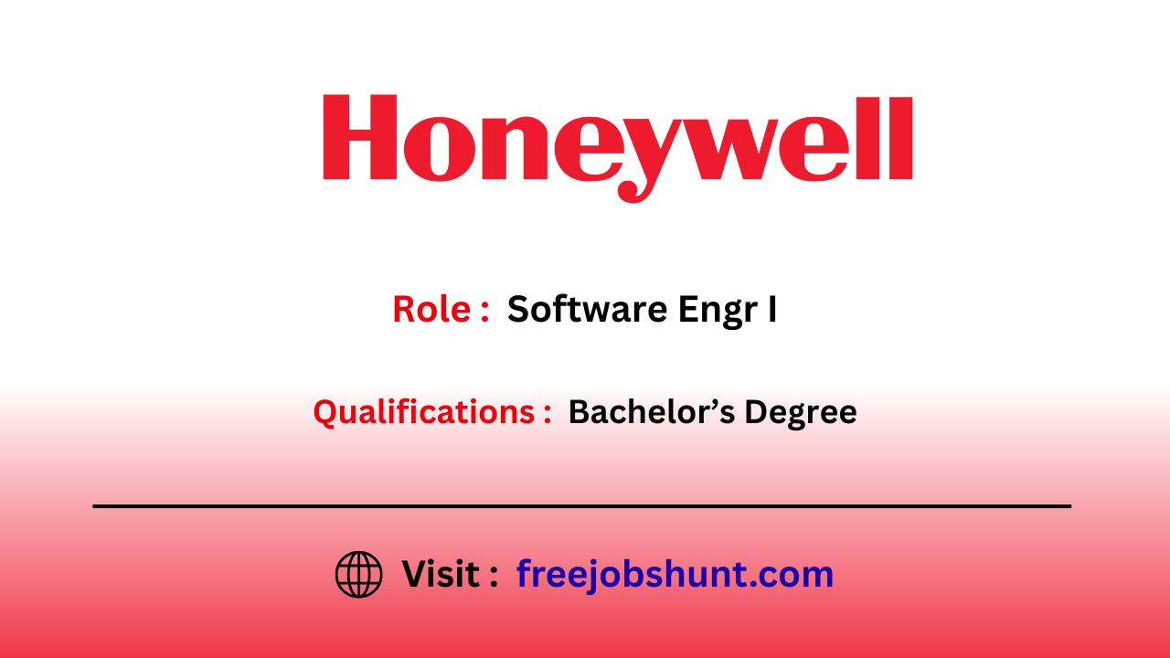 Honeywell Recruitment 2026 for Software Engr I in Bangalore