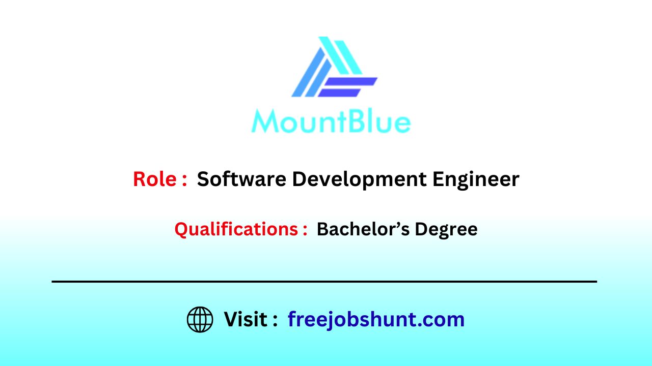 MountBlue Recruitment 2026 Software Development Engineer Jobs in Bangalore
