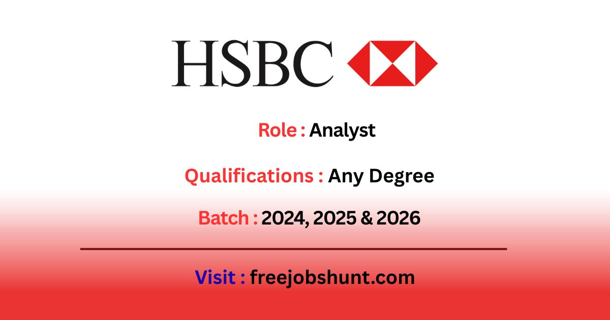 HSBC Off Campus Drive 2026 Analyst recruitment in Bangalore for eligible graduates
