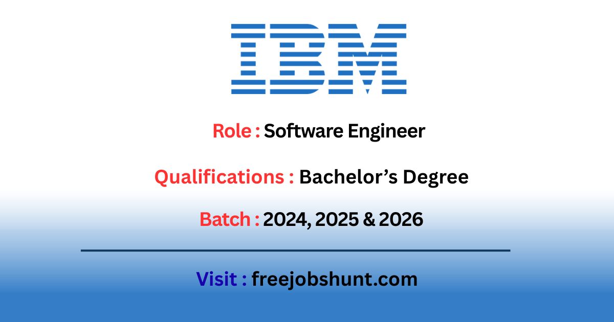 IBM Recruitment 2026 for Software Engineer jobs in India