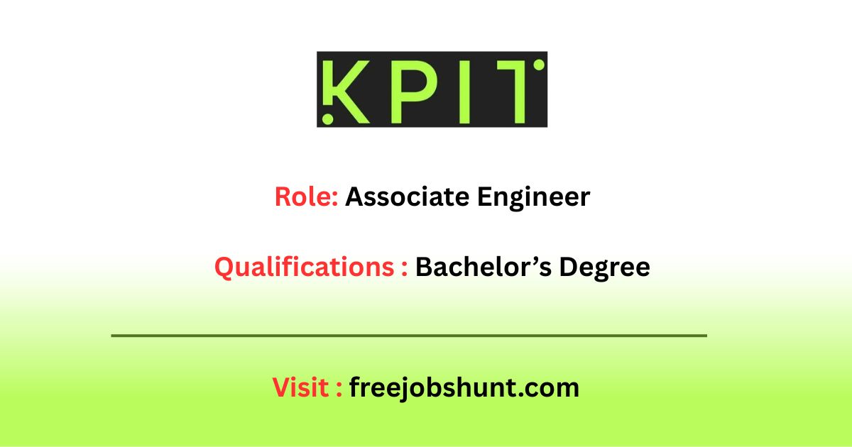 KPIT Recruitment 2026 for Associate Engineer in India