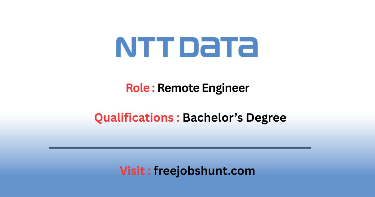 NTTDATA Hiring 2026 for Remote Engineer job in Bangalore