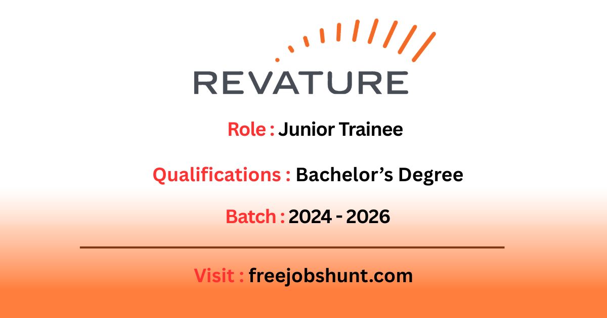 Revature Hiring 2026 for Junior Trainee and Junior Technical Trainer job in Chennai