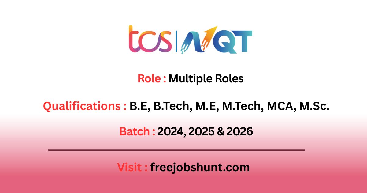 TCS NQT Bulk Hiring 2026 for eligible graduates across India with Prime and Digital career opportunities.