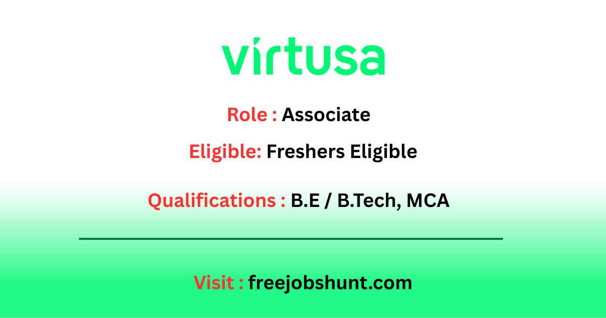 Virtusa Recruitment 2026 for Associate in Hyderabad Free Jobs Hunt